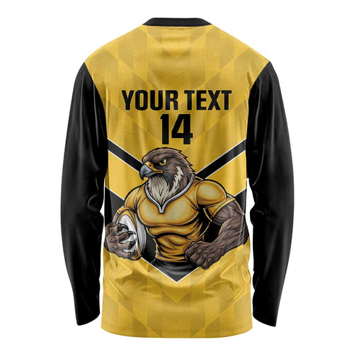 Sunshine Coast Rugby Custom Long Sleeve Shirt Go Falcons Mascot Sporty Style - Aussie Hoodie