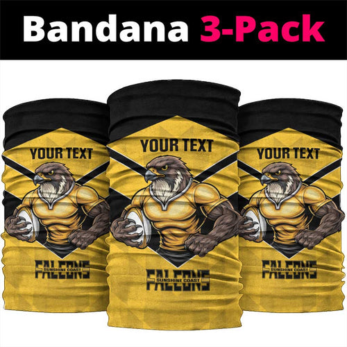 Sunshine Coast Rugby Custom Neck Gaiter Go Falcons Mascot Sporty Style - Aussie Hoodie
