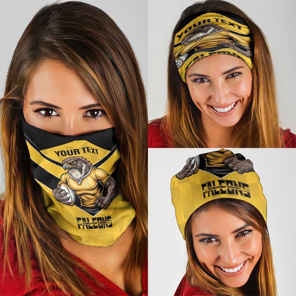 Sunshine Coast Rugby Custom Neck Gaiter Go Falcons Mascot Sporty Style - Aussie Hoodie