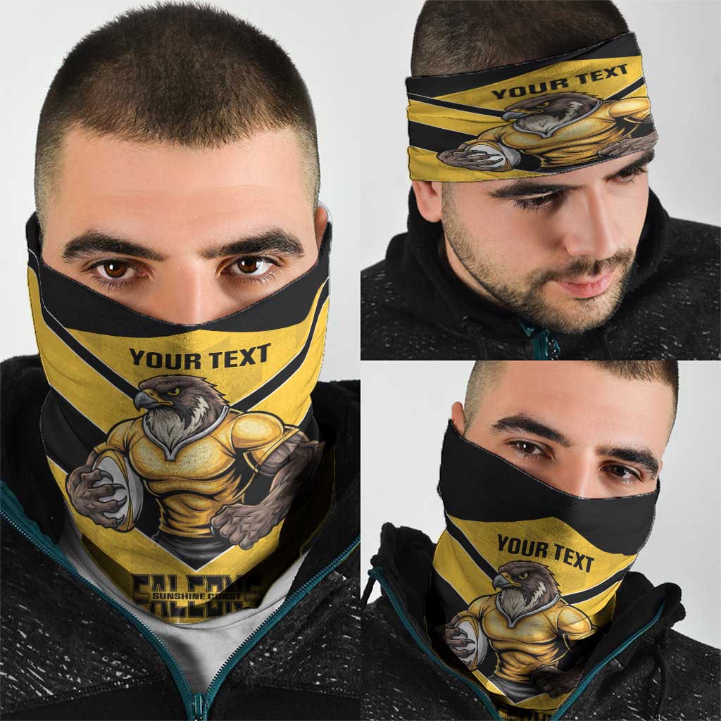 Sunshine Coast Rugby Custom Neck Gaiter Go Falcons Mascot Sporty Style - Aussie Hoodie