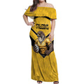 Sunshine Coast Rugby Custom Off Shoulder Maxi Dress Go Falcons Mascot Sporty Style - Aussie Hoodie