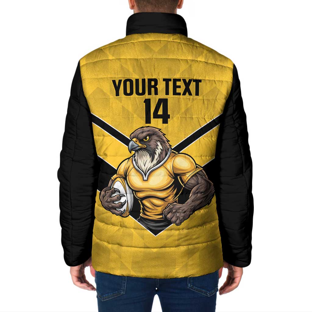 Sunshine Coast Rugby Custom Padded Jacket Go Falcons Mascot Sporty Style - Aussie Hoodie