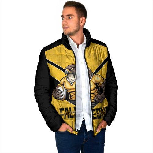 Sunshine Coast Rugby Custom Padded Jacket Go Falcons Mascot Sporty Style - Aussie Hoodie