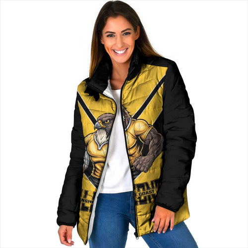 Sunshine Coast Rugby Custom Padded Jacket Go Falcons Mascot Sporty Style - Aussie Hoodie