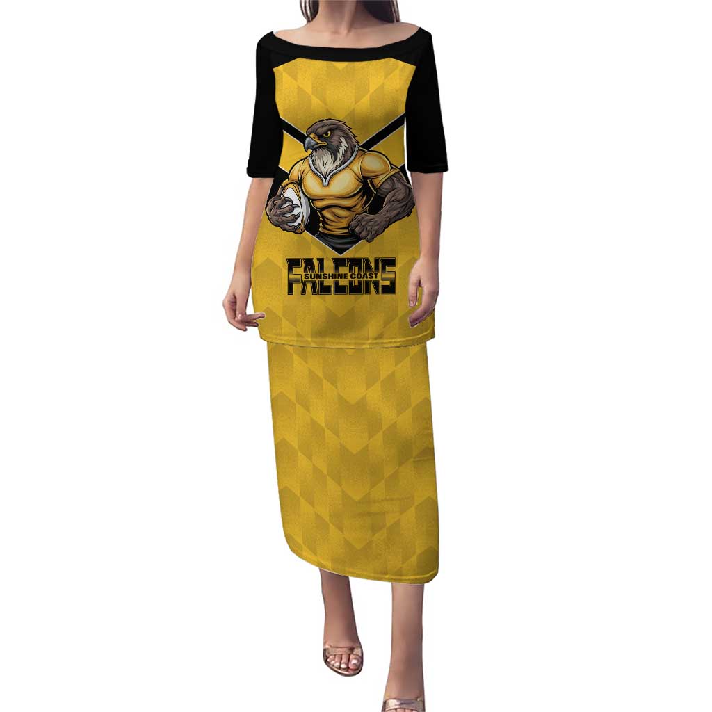 Sunshine Coast Rugby Custom Puletasi Go Falcons Mascot Sporty Style - Aussie Hoodie
