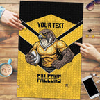 Sunshine Coast Rugby Custom Puzzle Go Falcons Mascot Sporty Style - Aussie Hoodie
