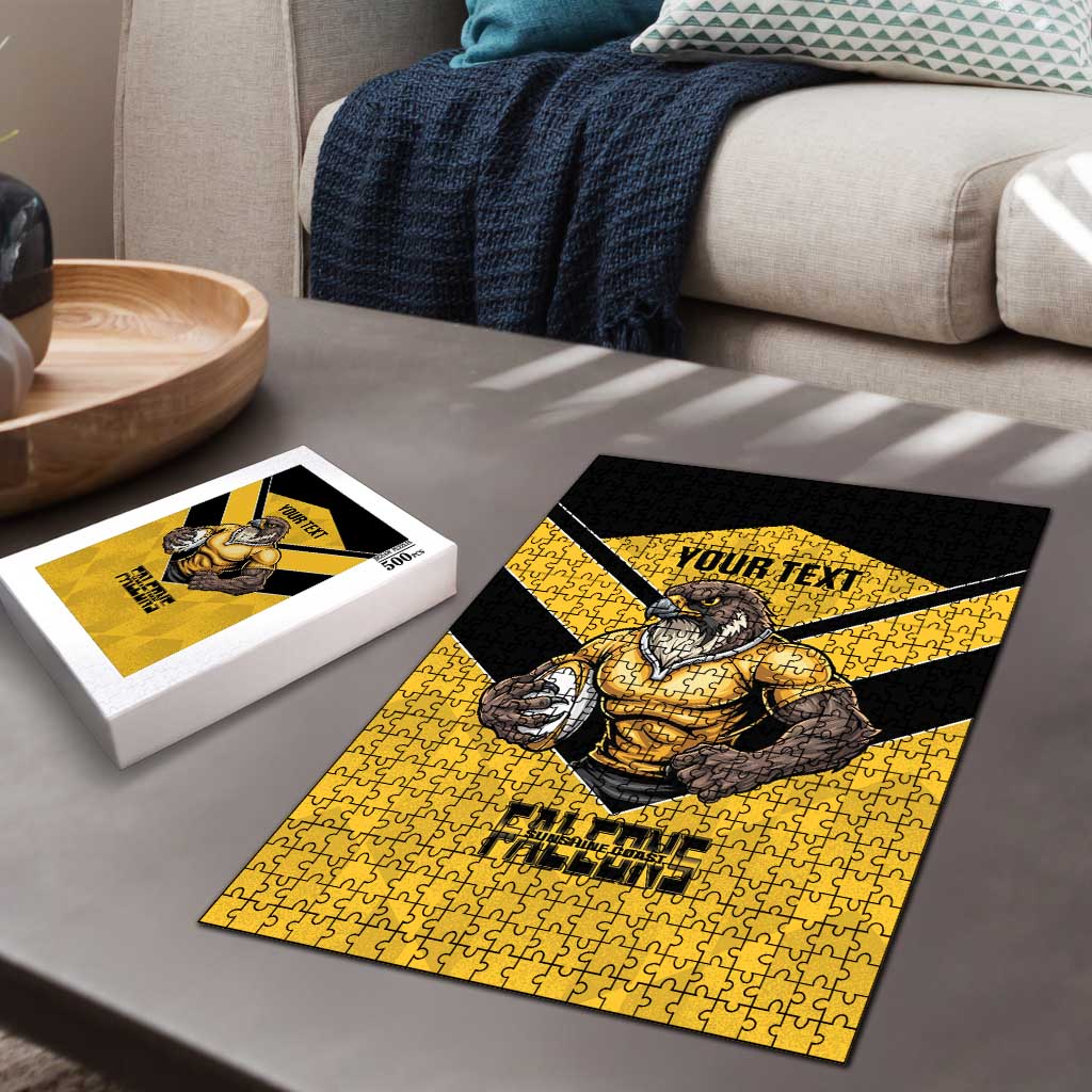 Sunshine Coast Rugby Custom Puzzle Go Falcons Mascot Sporty Style - Aussie Hoodie