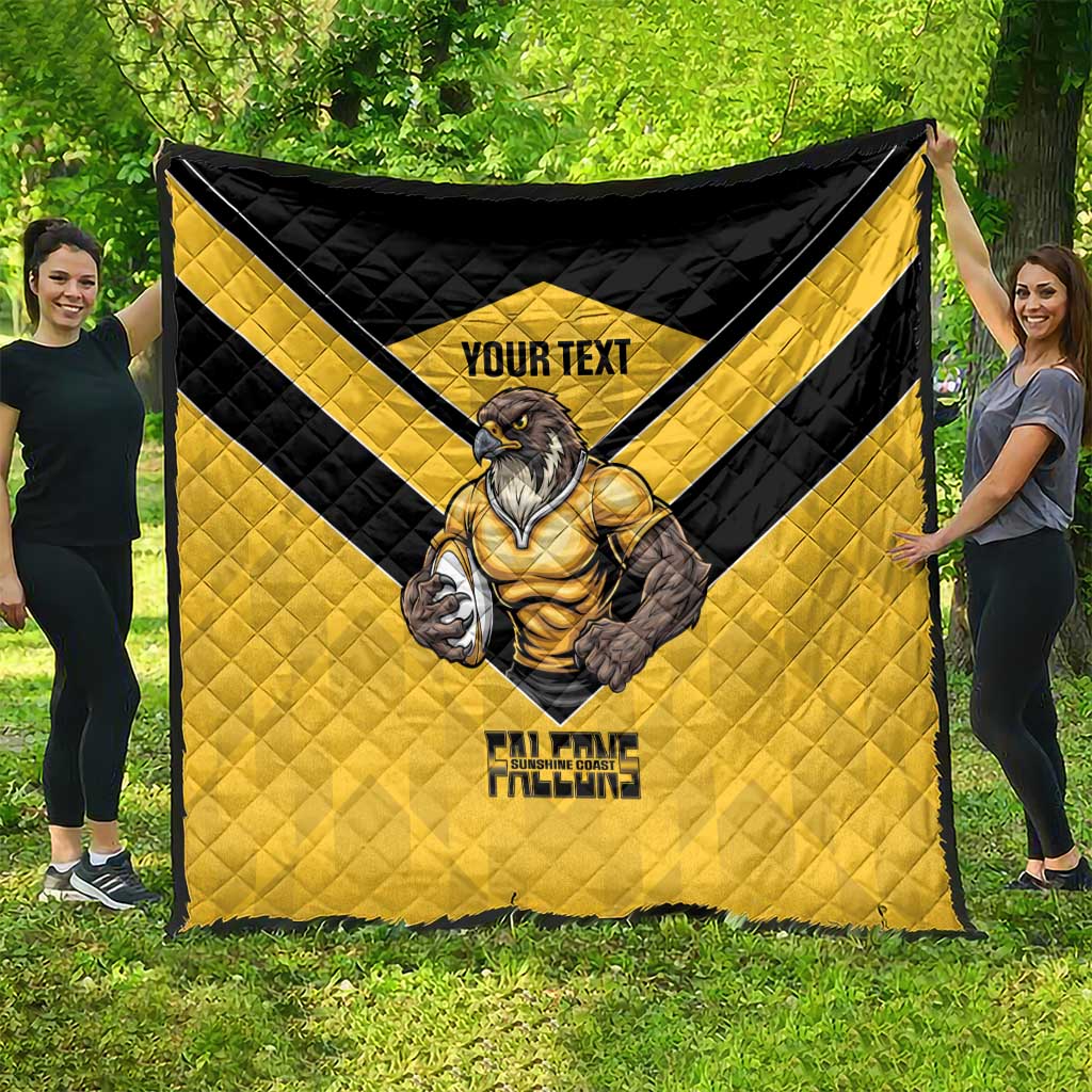 Sunshine Coast Rugby Custom Quilt Go Falcons Mascot Sporty Style - Aussie Hoodie