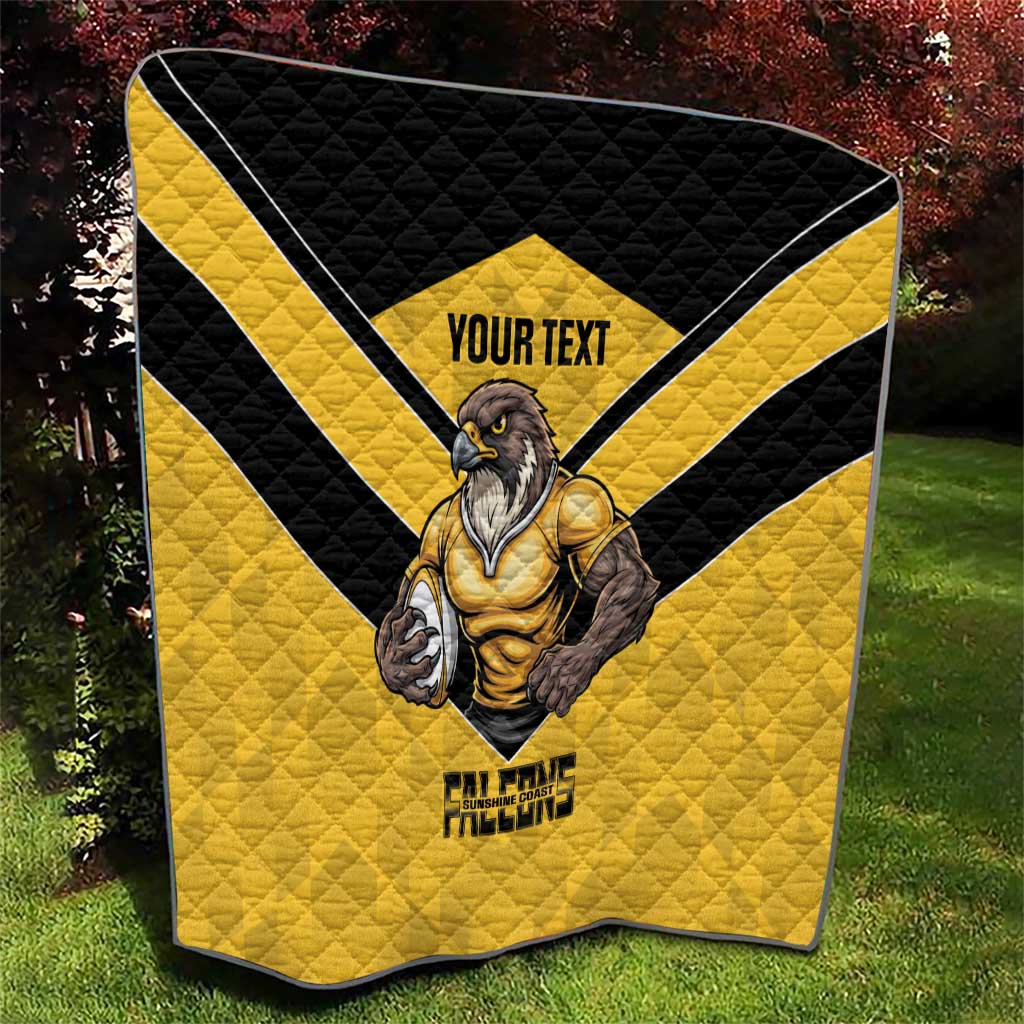 Sunshine Coast Rugby Custom Quilt Go Falcons Mascot Sporty Style - Aussie Hoodie