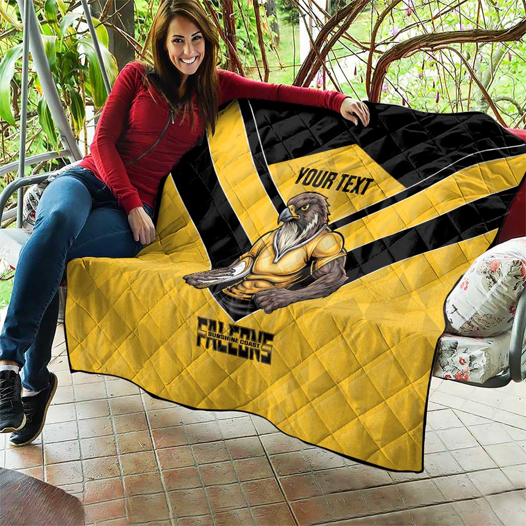 Sunshine Coast Rugby Custom Quilt Go Falcons Mascot Sporty Style - Aussie Hoodie