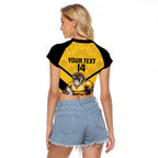 Sunshine Coast Rugby Custom Raglan Cropped T Shirt Go Falcons Mascot Sporty Style - Aussie Hoodie