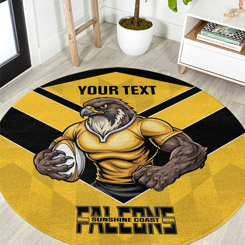 Sunshine Coast Rugby Custom Round Carpet Go Falcons Mascot Sporty Style - Aussie Hoodie