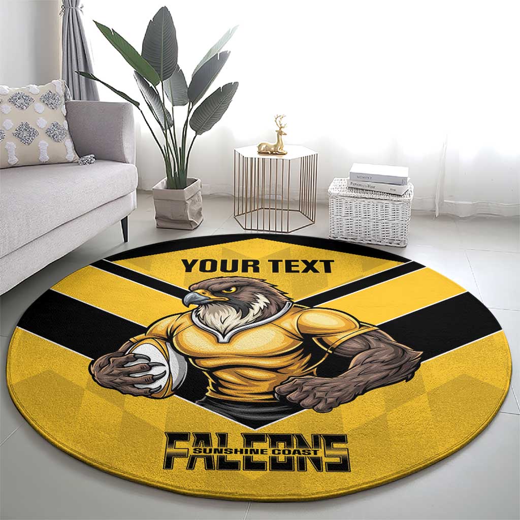 Sunshine Coast Rugby Custom Round Carpet Go Falcons Mascot Sporty Style - Aussie Hoodie