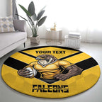 Sunshine Coast Rugby Custom Round Carpet Go Falcons Mascot Sporty Style - Aussie Hoodie