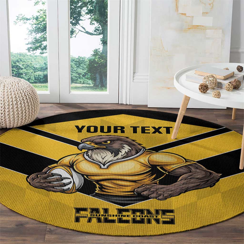 Sunshine Coast Rugby Custom Round Carpet Go Falcons Mascot Sporty Style - Aussie Hoodie