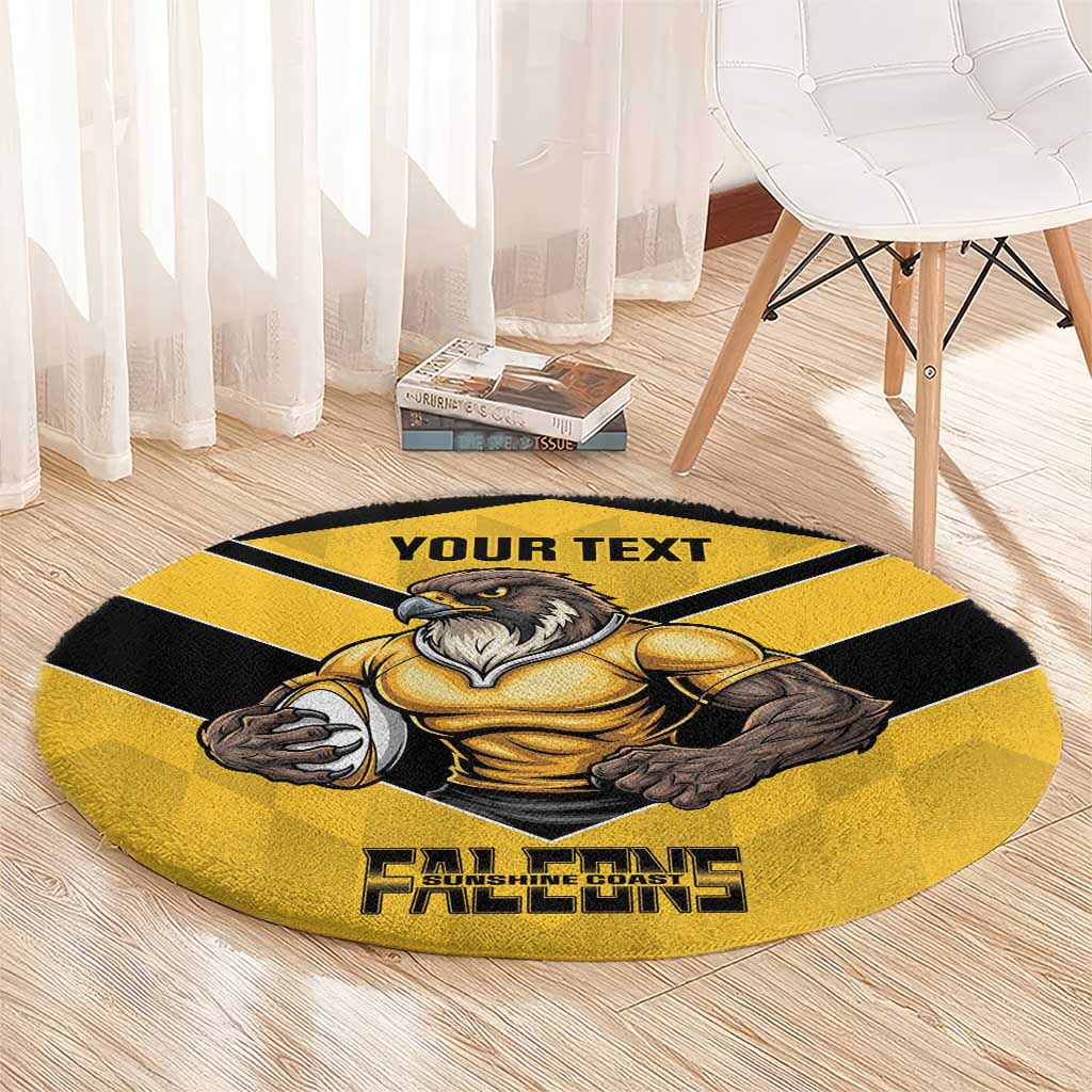 Sunshine Coast Rugby Custom Round Carpet Go Falcons Mascot Sporty Style - Aussie Hoodie