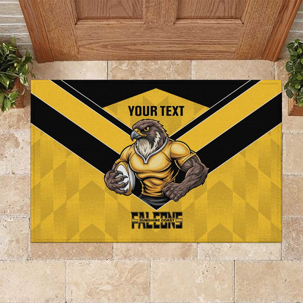 Sunshine Coast Rugby Custom Rubber Doormat Go Falcons Mascot Sporty Style - Aussie Hoodie