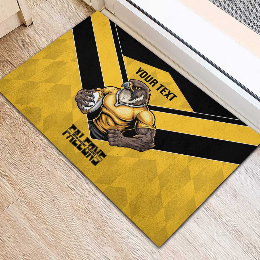 Sunshine Coast Rugby Custom Rubber Doormat Go Falcons Mascot Sporty Style - Aussie Hoodie