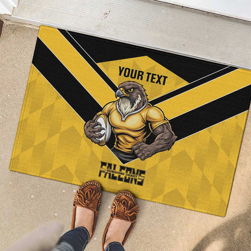 Sunshine Coast Rugby Custom Rubber Doormat Go Falcons Mascot Sporty Style - Aussie Hoodie