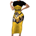 Sunshine Coast Rugby Custom Short Sleeve Bodycon Dress Go Falcons Mascot Sporty Style - Aussie Hoodie