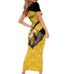 Sunshine Coast Rugby Custom Short Sleeve Bodycon Dress Go Falcons Mascot Sporty Style - Aussie Hoodie