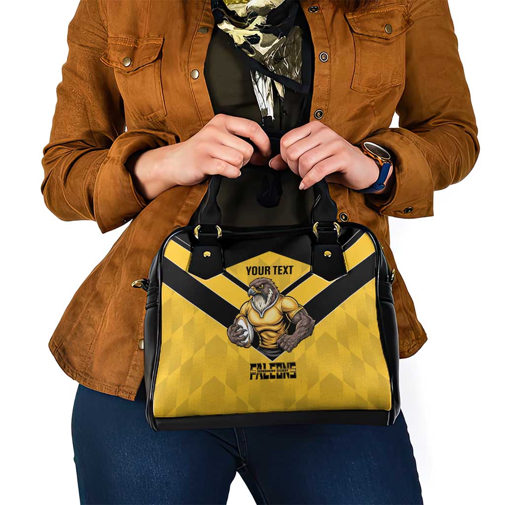 Sunshine Coast Rugby Custom Shoulder Handbag Go Falcons Mascot Sporty Style - Aussie Hoodie