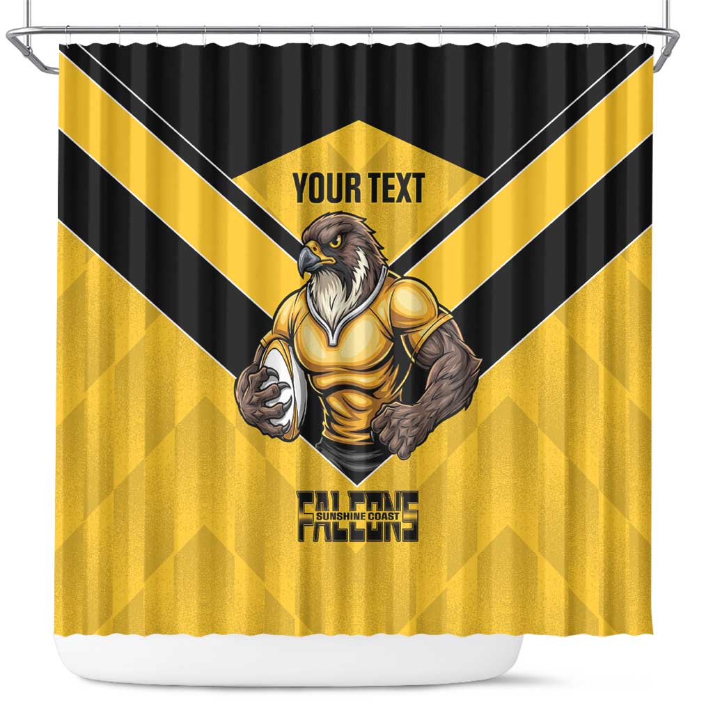 Sunshine Coast Rugby Custom Shower Curtain Go Falcons Mascot Sporty Style - Aussie Hoodie