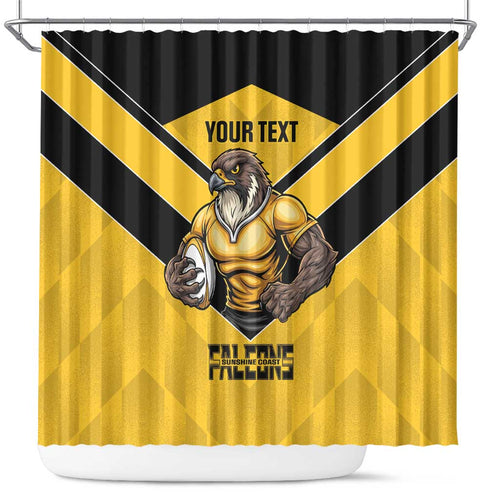 Sunshine Coast Rugby Custom Shower Curtain Go Falcons Mascot Sporty Style - Aussie Hoodie