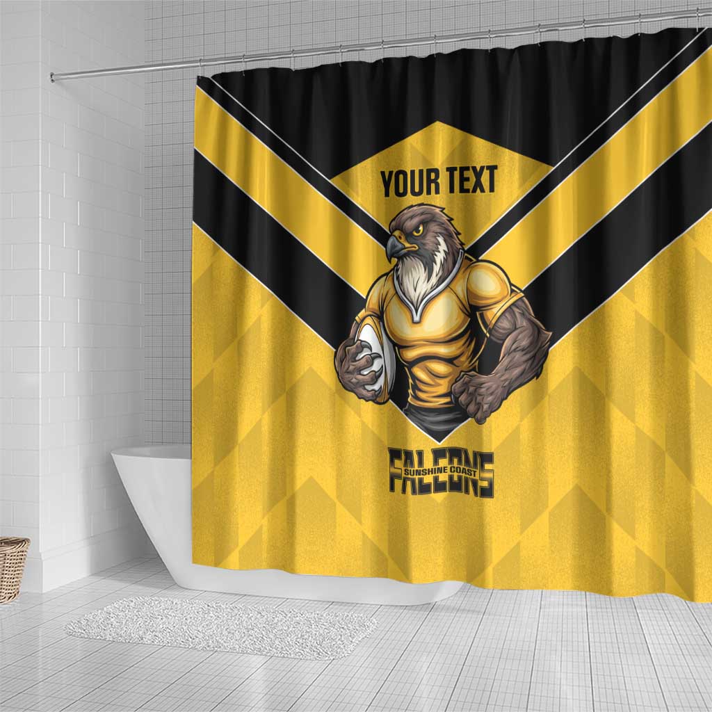 Sunshine Coast Rugby Custom Shower Curtain Go Falcons Mascot Sporty Style - Aussie Hoodie
