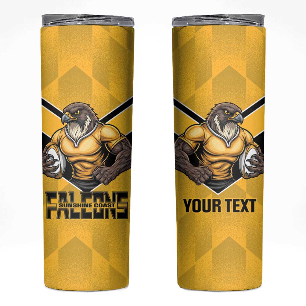 Sunshine Coast Rugby Custom Skinny Tumbler Go Falcons Mascot Sporty Style - Aussie Hoodie