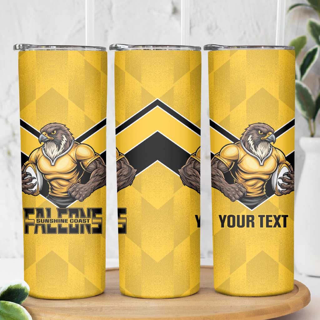 Sunshine Coast Rugby Custom Skinny Tumbler Go Falcons Mascot Sporty Style - Aussie Hoodie