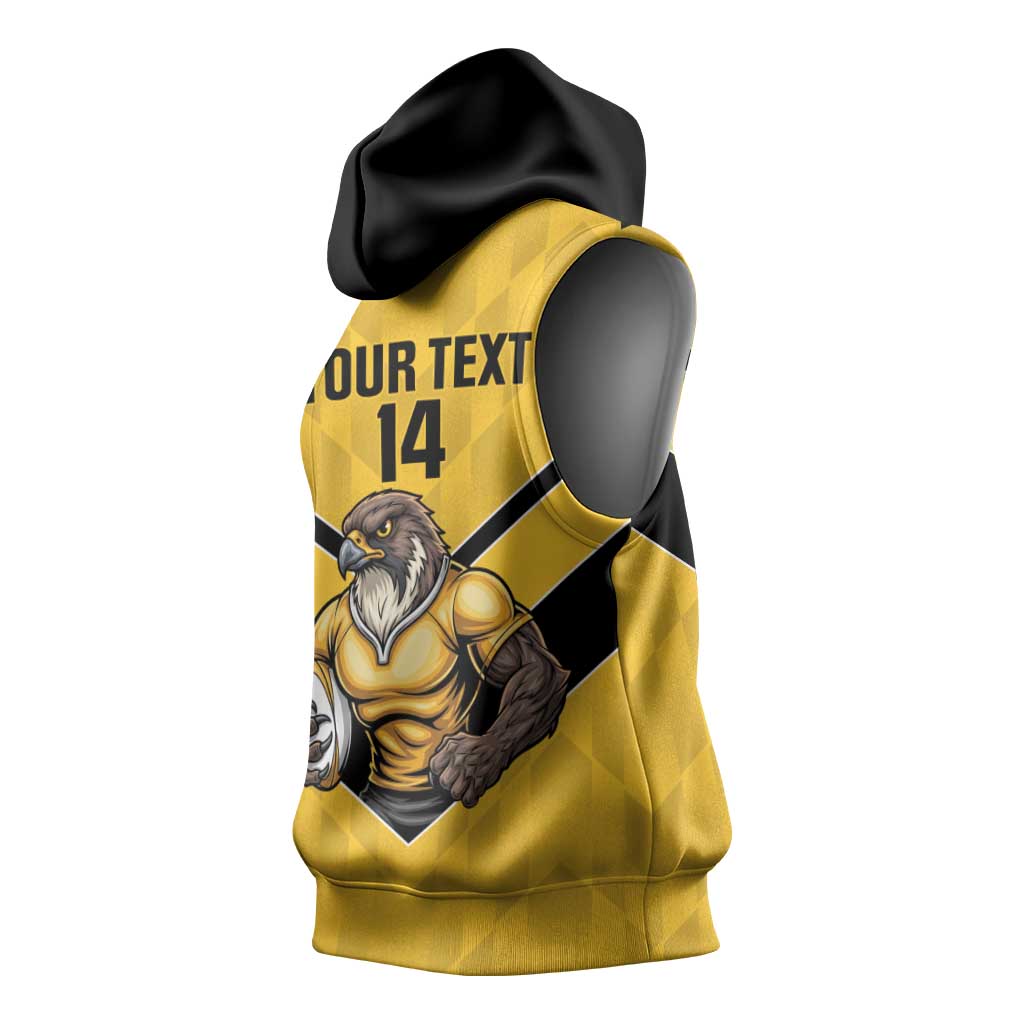 Sunshine Coast Rugby Custom Sleeveless Hoodie Go Falcons Mascot Sporty Style - Aussie Hoodie
