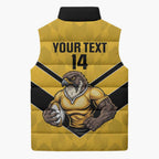 Sunshine Coast Rugby Custom Sleeveless Puffer Jacket Go Falcons Mascot Sporty Style - Aussie Hoodie