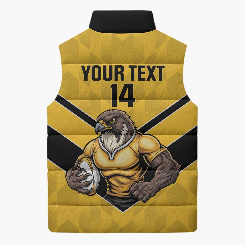 Sunshine Coast Rugby Custom Sleeveless Puffer Jacket Go Falcons Mascot Sporty Style - Aussie Hoodie