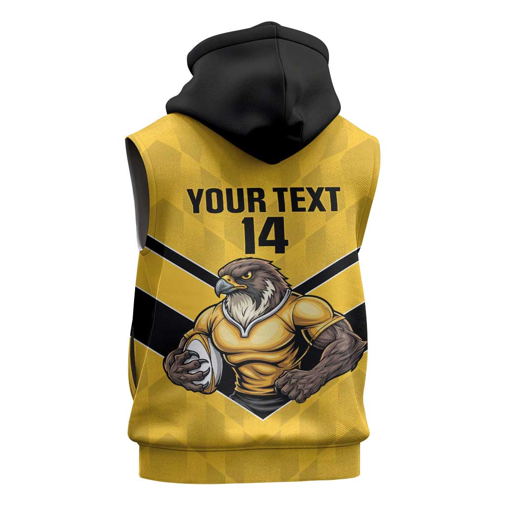 Sunshine Coast Rugby Custom Sleeveless Zip Hoodie Go Falcons Mascot Sporty Style LT14