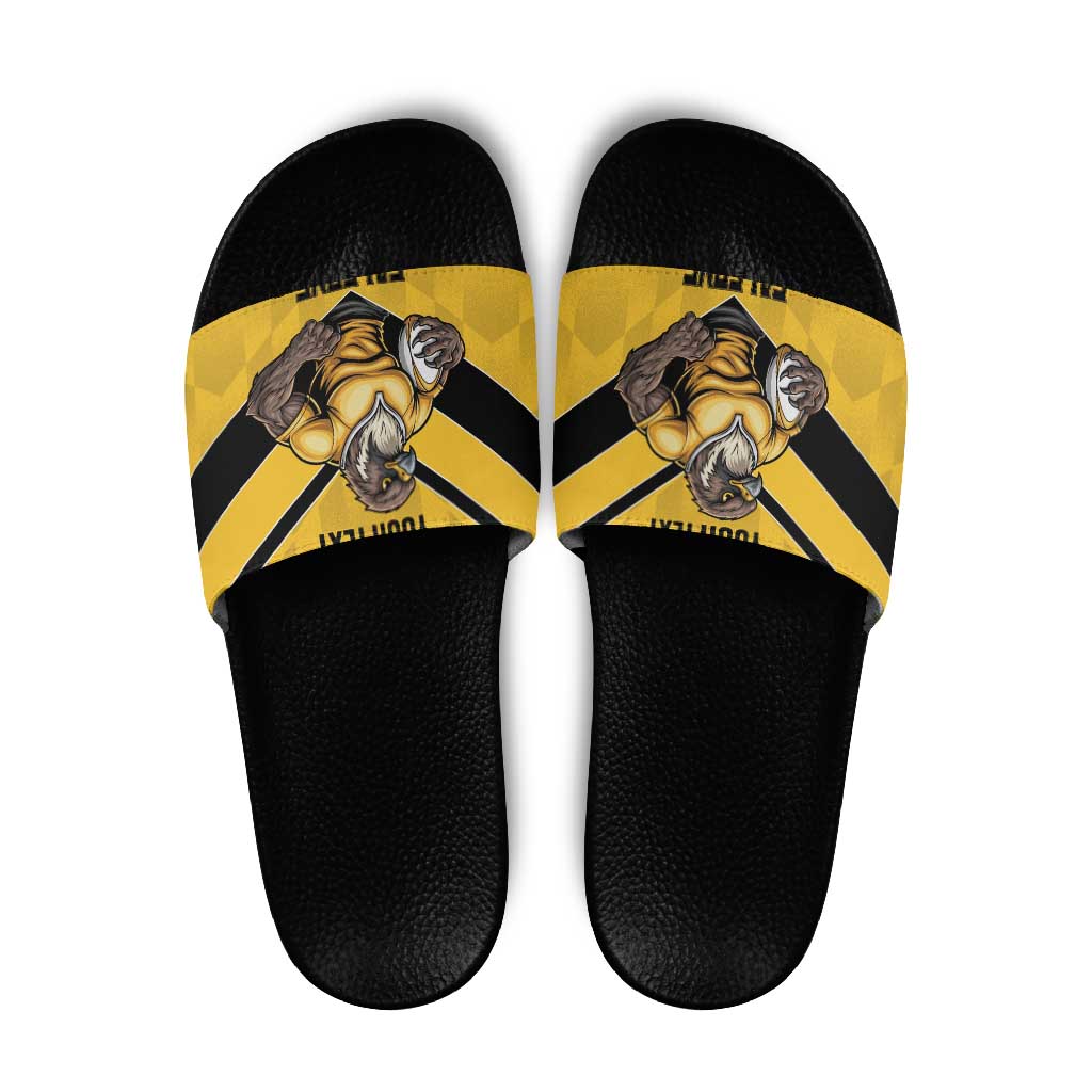 Sunshine Coast Rugby Custom Slide Sandals Go Falcons Mascot Sporty Style - Aussie Hoodie