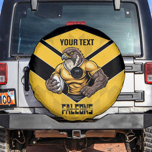 Sunshine Coast Rugby Custom Spare Tire Cover Go Falcons Mascot Sporty Style - Aussie Hoodie