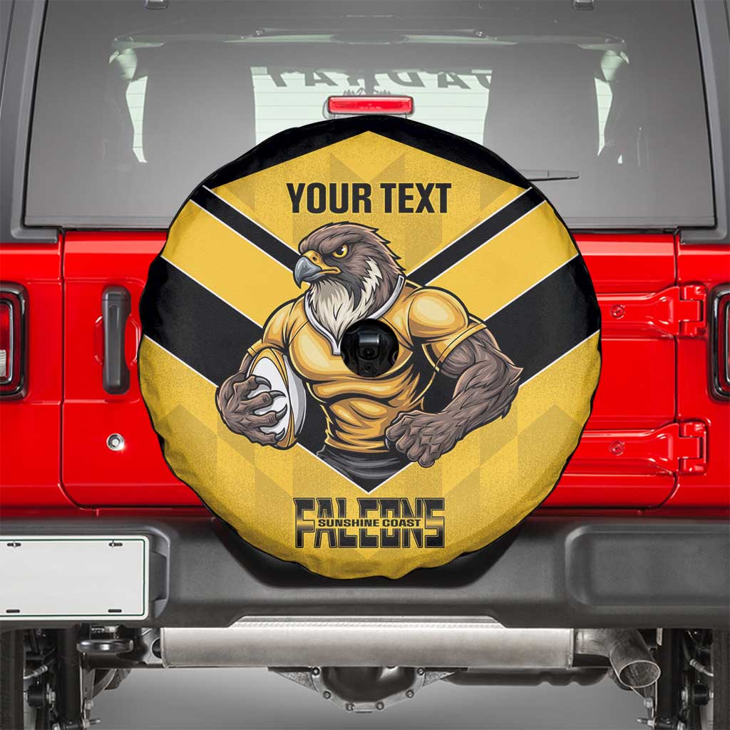 Sunshine Coast Rugby Custom Spare Tire Cover Go Falcons Mascot Sporty Style - Aussie Hoodie