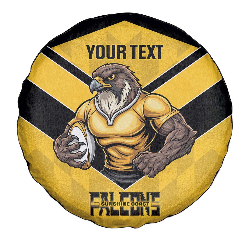 Sunshine Coast Rugby Custom Spare Tire Cover Go Falcons Mascot Sporty Style - Aussie Hoodie