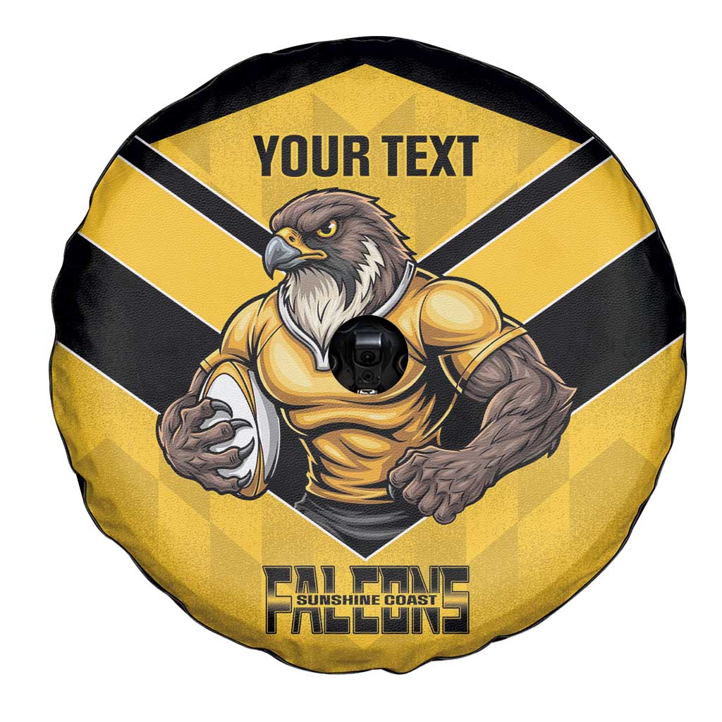 Sunshine Coast Rugby Custom Spare Tire Cover Go Falcons Mascot Sporty Style - Aussie Hoodie