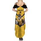 Sunshine Coast Rugby Custom Summer Maxi Dress Go Falcons Mascot Sporty Style - Aussie Hoodie