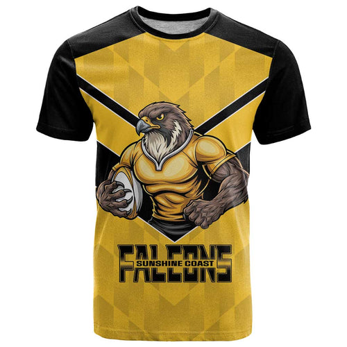 Sunshine Coast Rugby Custom T Shirt Go Falcons Mascot Sporty Style - Aussie Hoodie