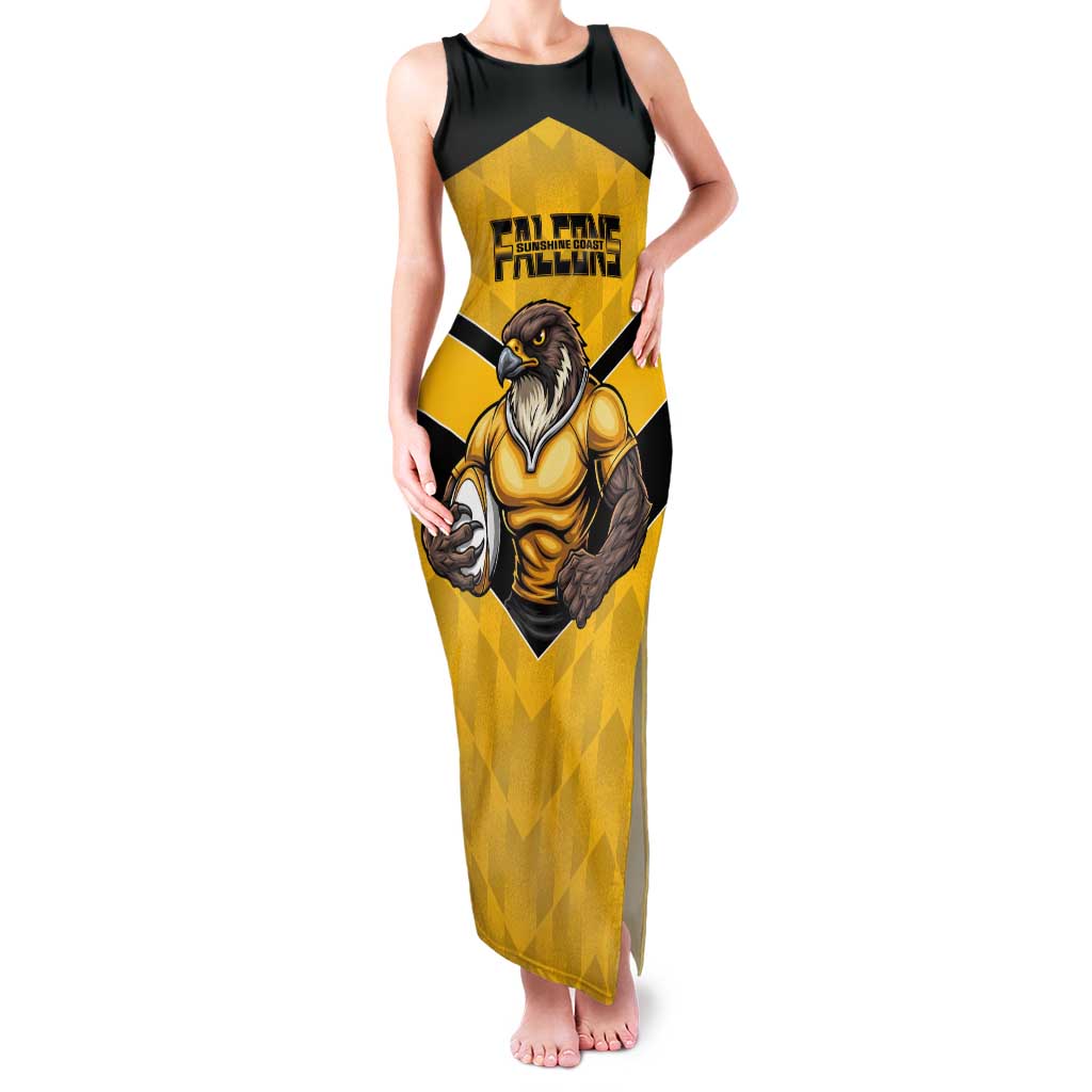 Sunshine Coast Rugby Custom Tank Maxi Dress Go Falcons Mascot Sporty Style - Aussie Hoodie