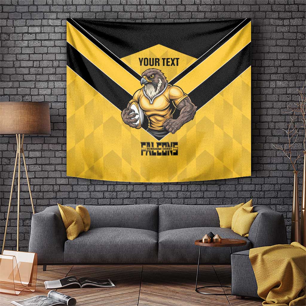 Sunshine Coast Rugby Custom Tapestry Go Falcons Mascot Sporty Style - Aussie Hoodie