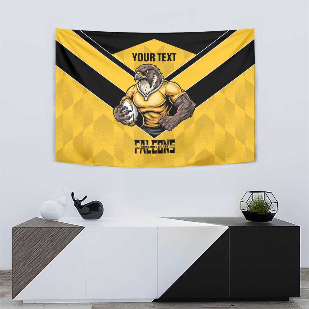 Sunshine Coast Rugby Custom Tapestry Go Falcons Mascot Sporty Style - Aussie Hoodie