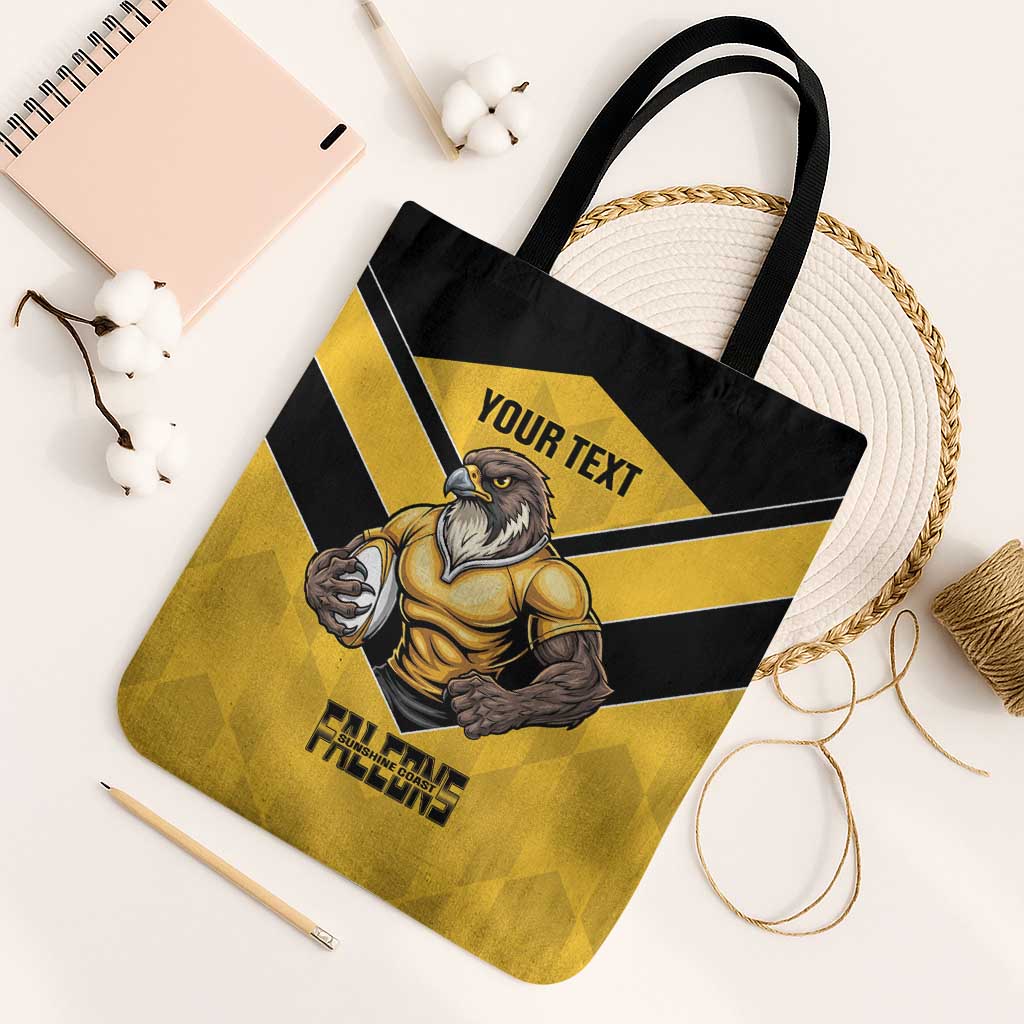 Sunshine Coast Rugby Custom Tote Bag Go Falcons Mascot Sporty Style - Aussie Hoodie