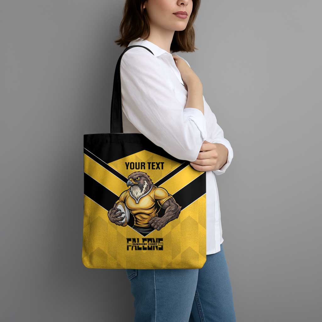 Sunshine Coast Rugby Custom Tote Bag Go Falcons Mascot Sporty Style - Aussie Hoodie