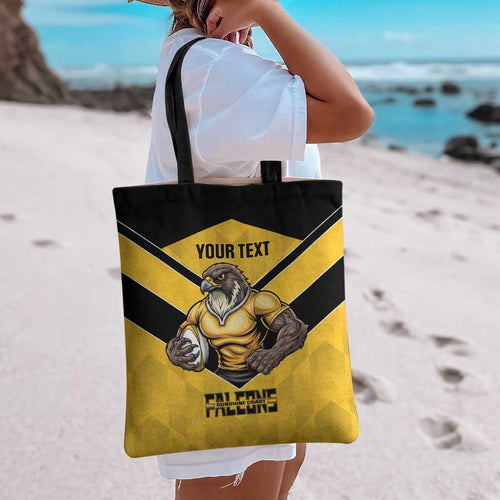 Sunshine Coast Rugby Custom Tote Bag Go Falcons Mascot Sporty Style - Aussie Hoodie