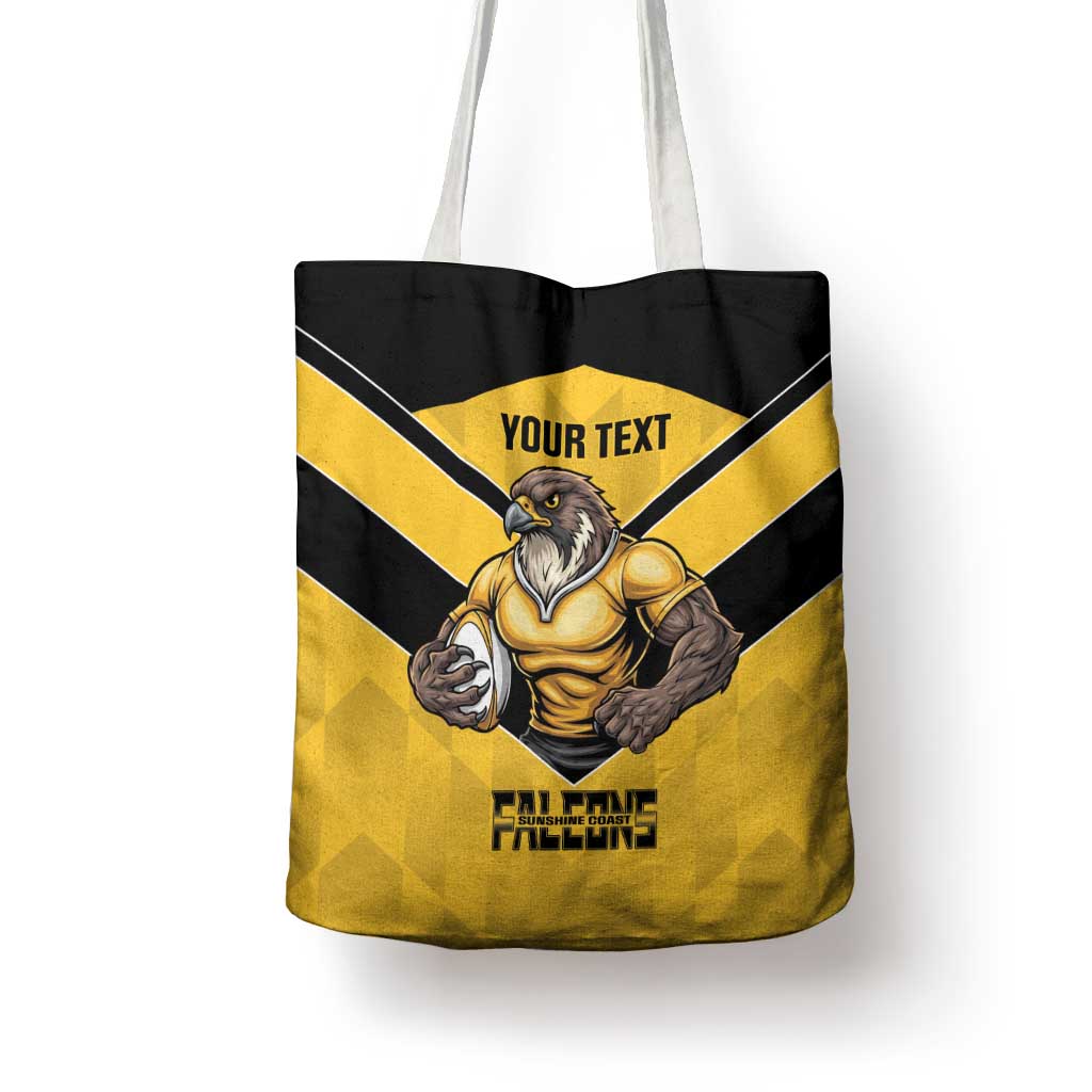 Sunshine Coast Rugby Custom Tote Bag Go Falcons Mascot Sporty Style - Aussie Hoodie