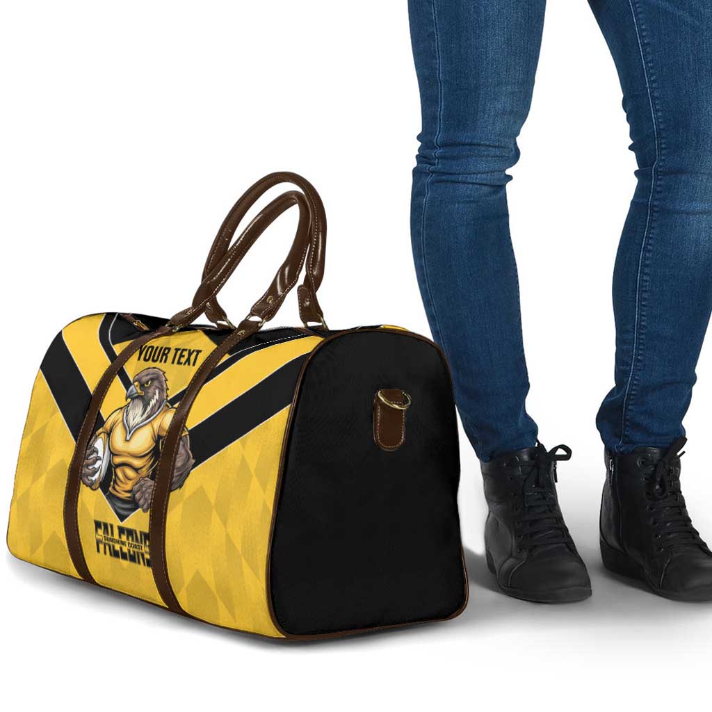 Sunshine Coast Rugby Custom Travel Bag Go Falcons Mascot Sporty Style - Aussie Hoodie